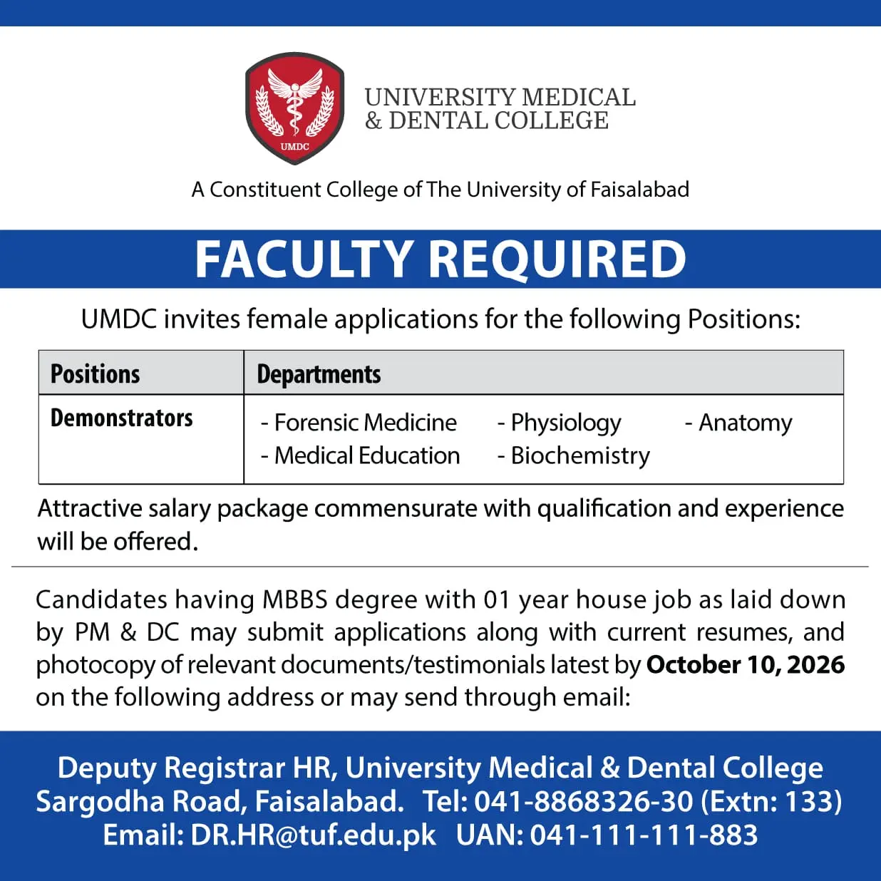 Faculty Required